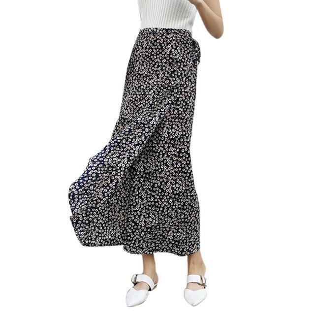 High Waisted Floral Maxi Skirt by White Market