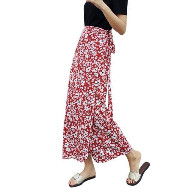 High Waisted Floral Maxi Skirt by White Market