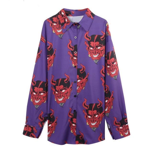 Devil Button Up Top by White Market