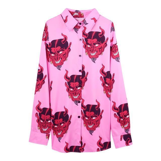 Devil Button Up Top by White Market