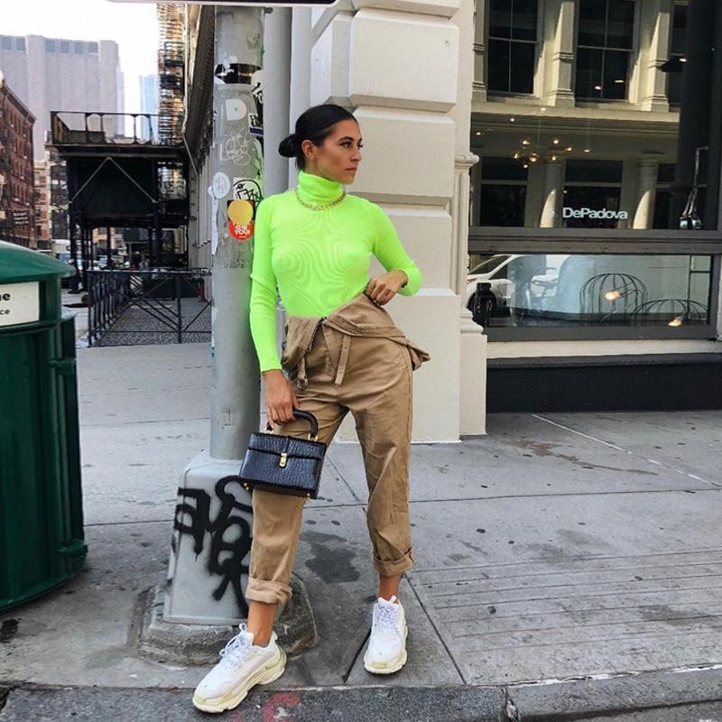 Neon Green Turtleneck Sweater by White Market