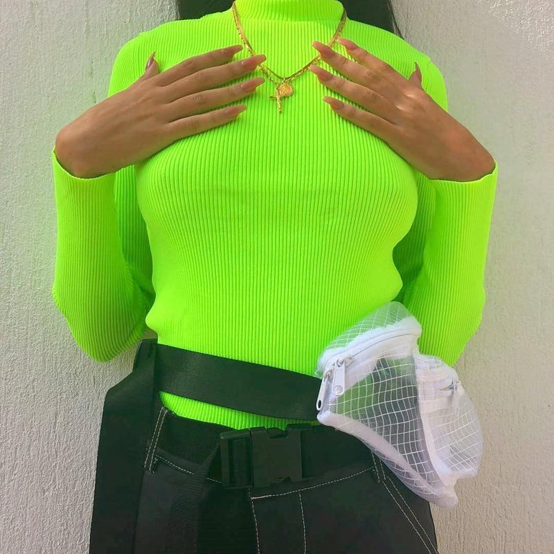 Neon Green Turtleneck Sweater by White Market