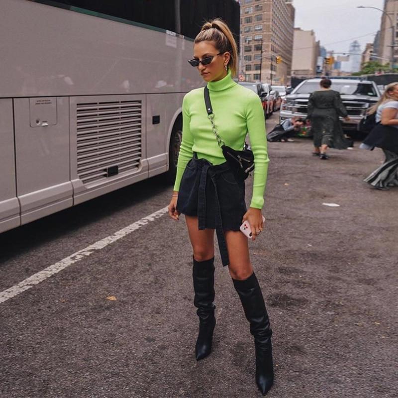 Neon Green Turtleneck Sweater by White Market