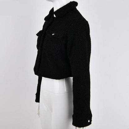 Teddy Button Up Cropped Jacket by White Market