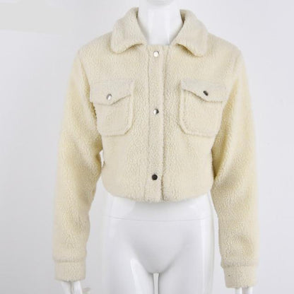 Teddy Button Up Cropped Jacket by White Market