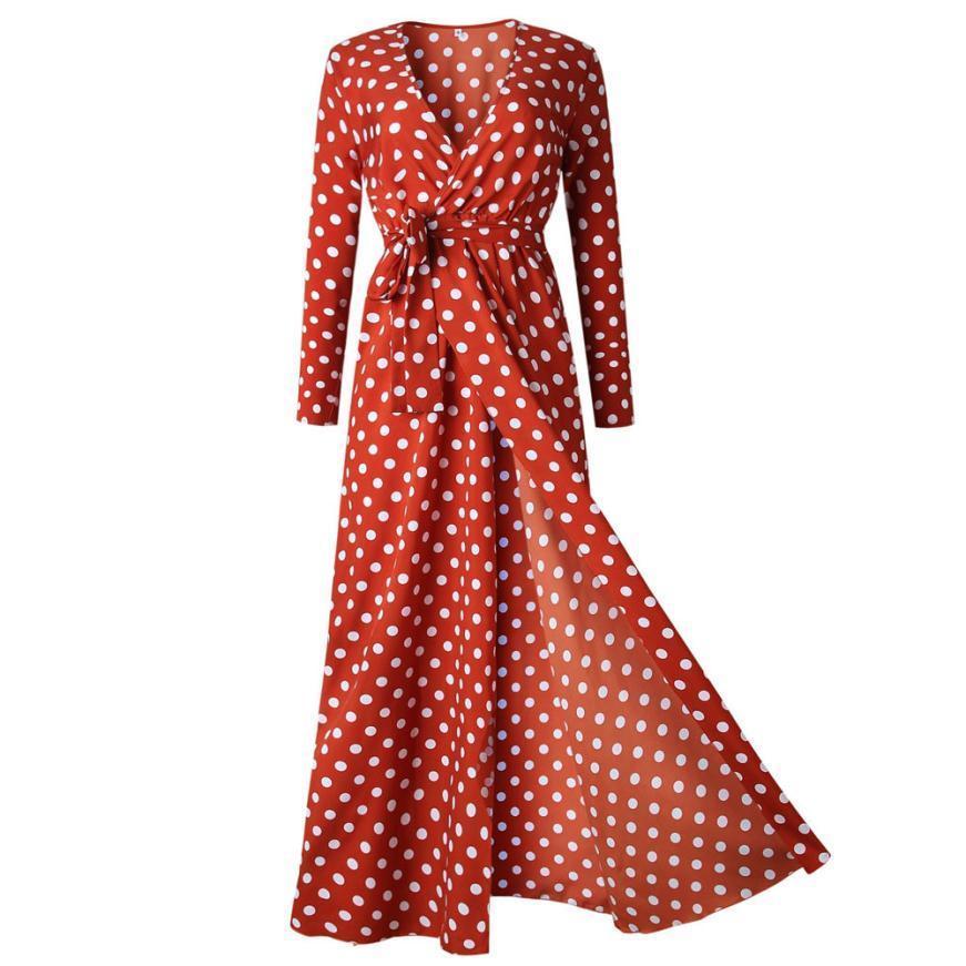 Polka Dot Maxi Wrap Dress by White Market