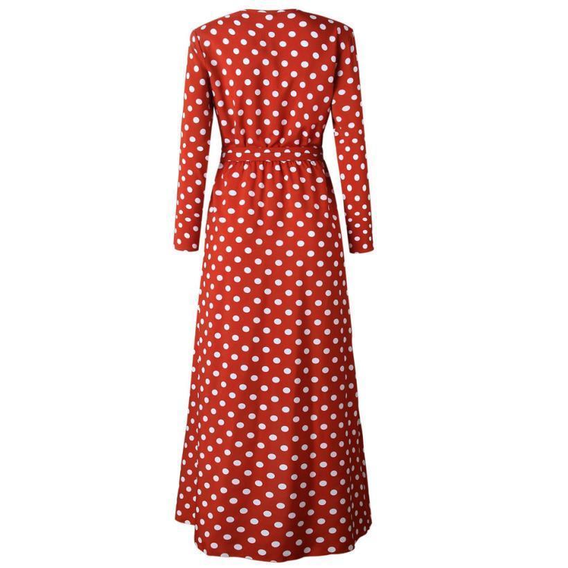 Polka Dot Maxi Wrap Dress by White Market