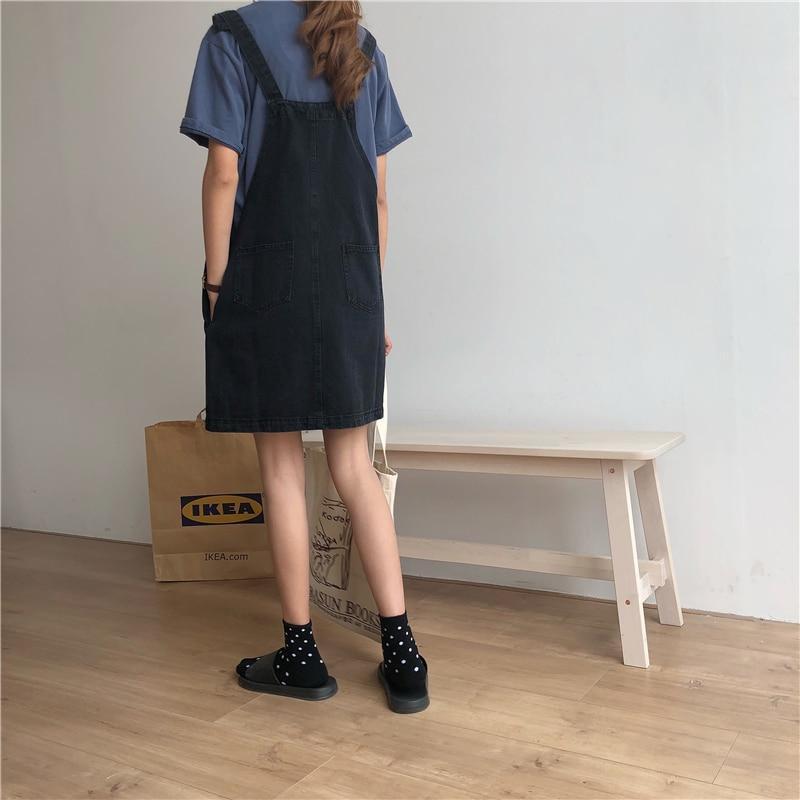 Lola Denim Jumper Dress by White Market