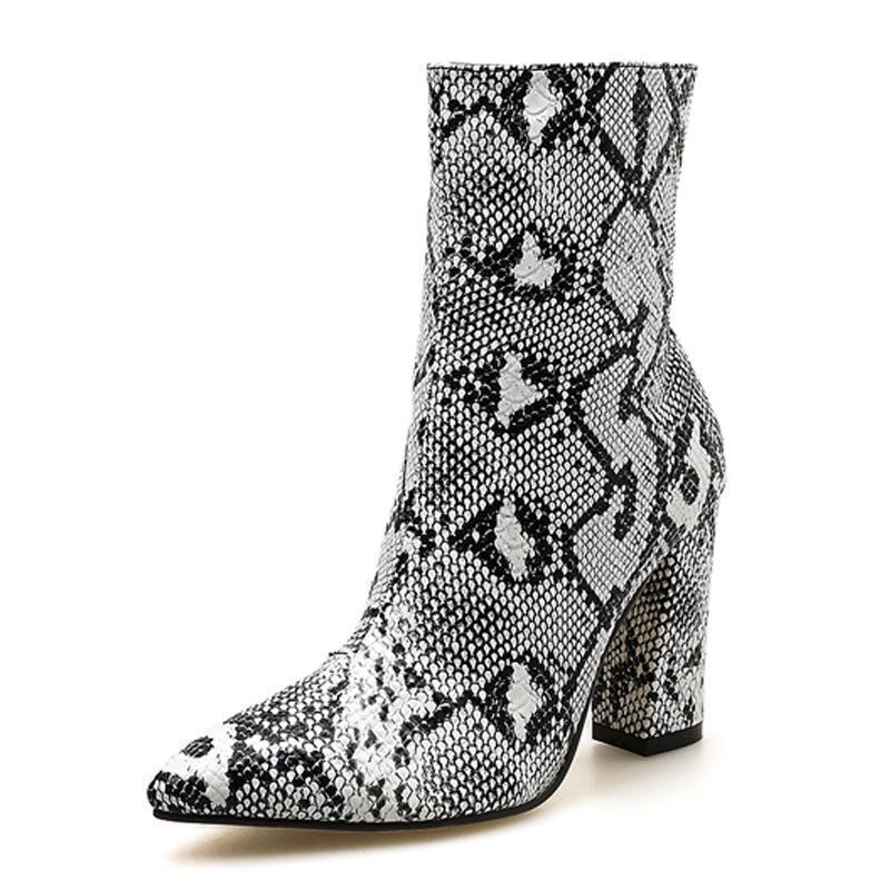 Vegan Leather Python Ankle Boot by White Market