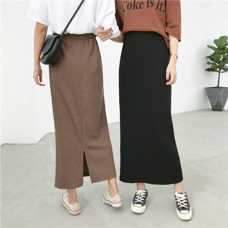 High Waisted Ankle Length Maxi Skirt by White Market