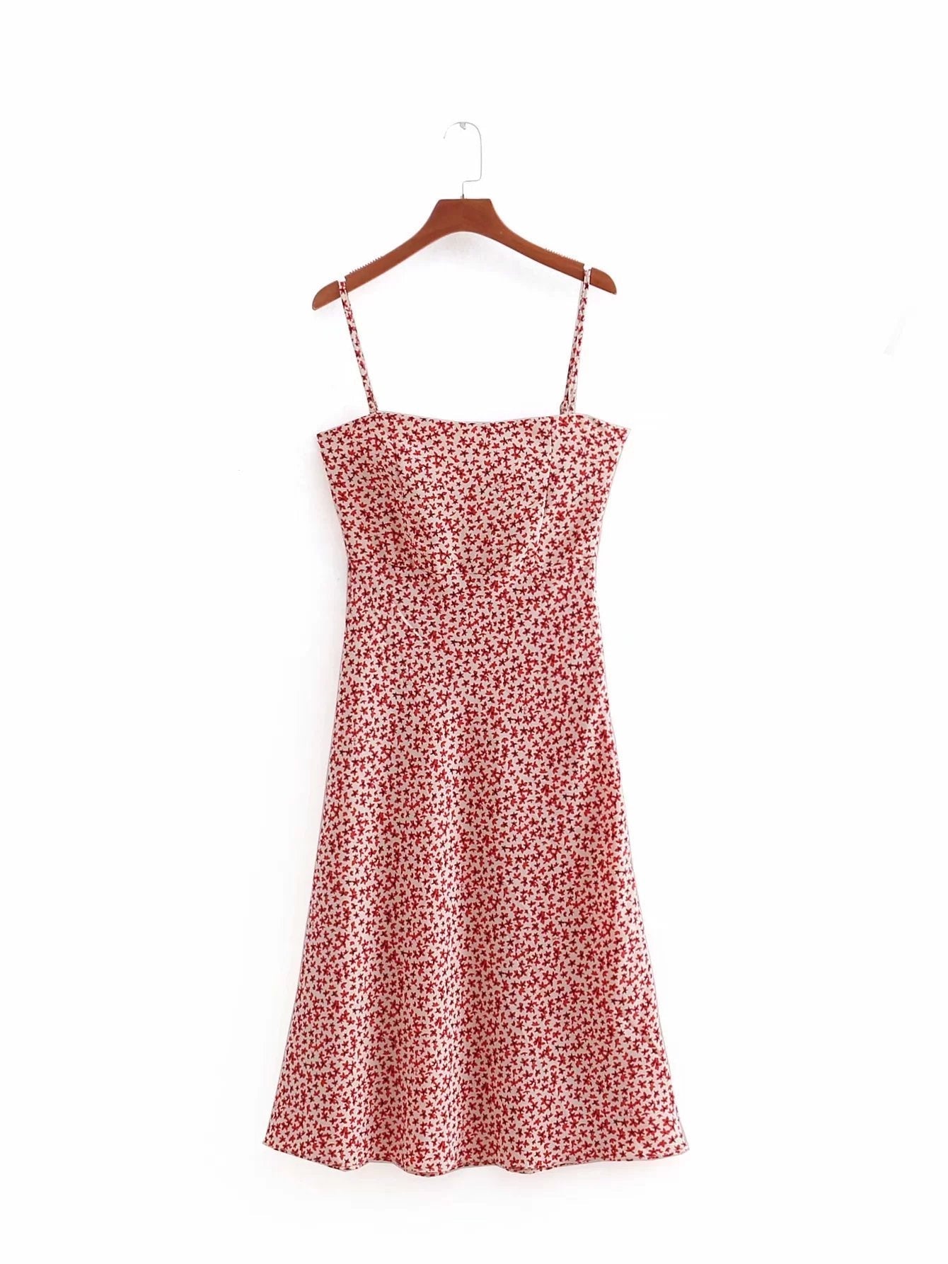 Red Floral Cami Midi Dress by White Market