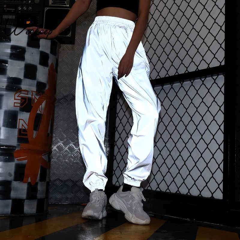 High Waisted 3M Reflective Sport Trousers by White Market