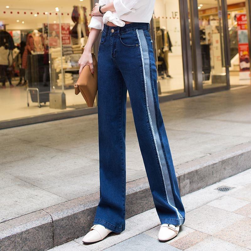 Deconstructed High Waisted Single Stripe Denim by White Market