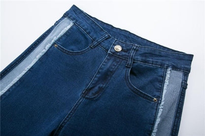 Deconstructed High Waisted Single Stripe Denim by White Market