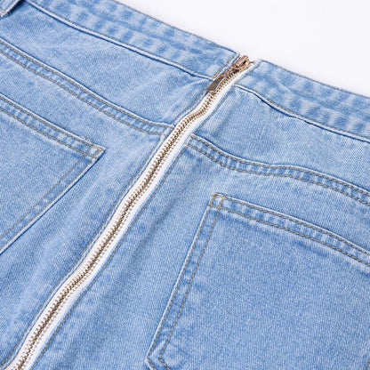 High Waisted Back Zipper Jeans by White Market