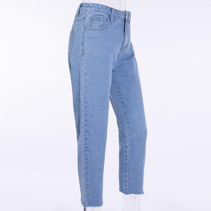 High Waisted Back Zipper Jeans by White Market