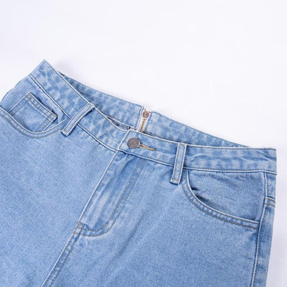 High Waisted Back Zipper Jeans by White Market