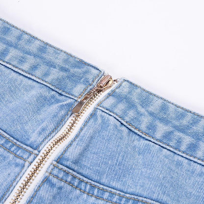 High Waisted Back Zipper Jeans by White Market