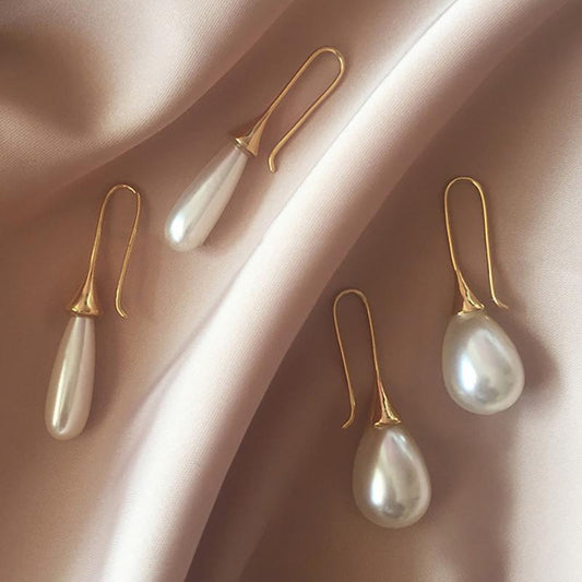 Pearl Drop Earrings by White Market