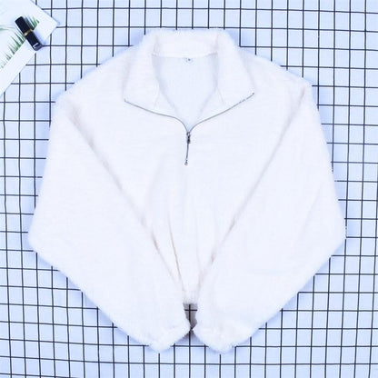Zip Up Sherpa Pullover by White Market