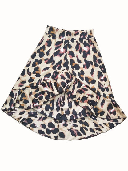 High Waisted Leopard Midi Skirt by White Market