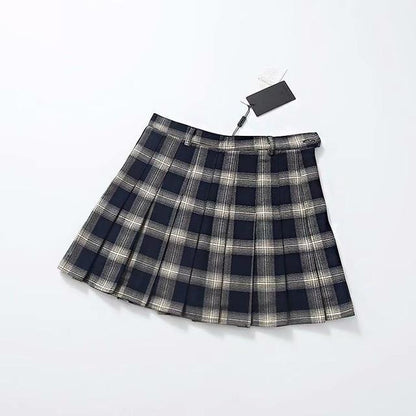 Yellow Pleated Plaid Skirt by White Market