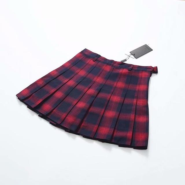 Yellow Pleated Plaid Skirt by White Market