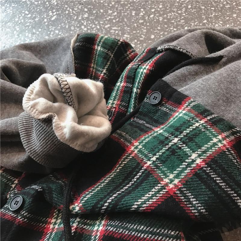 Plaid Oversized Drop Shoulder Hoodie by White Market