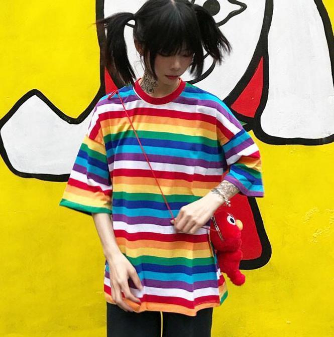 Oversized Rainbow Tee by White Market