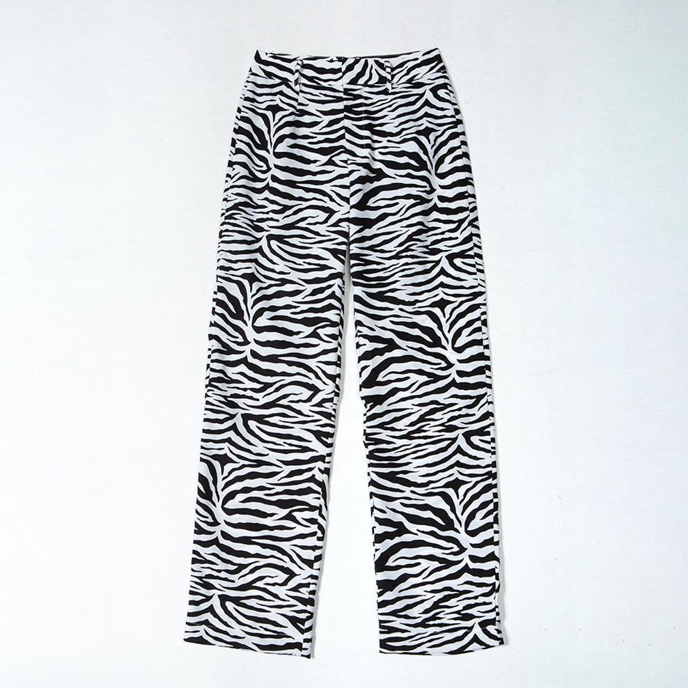 Zebra Print High Waisted Trousers by White Market