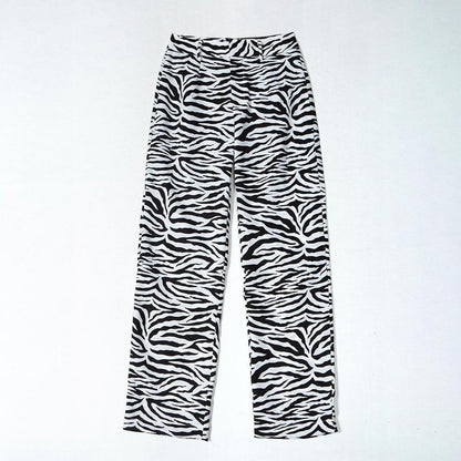 Zebra Print High Waisted Trousers by White Market