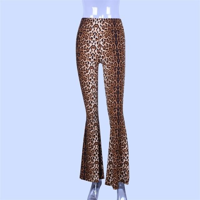 Slim Leopard Bell Bottoms by White Market