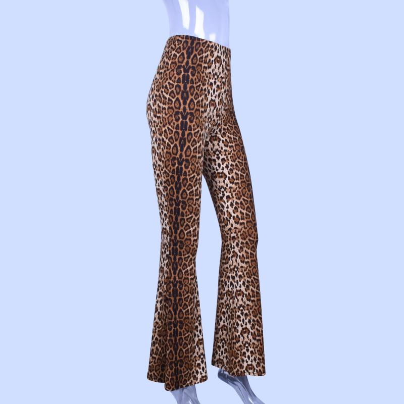 Slim Leopard Bell Bottoms by White Market