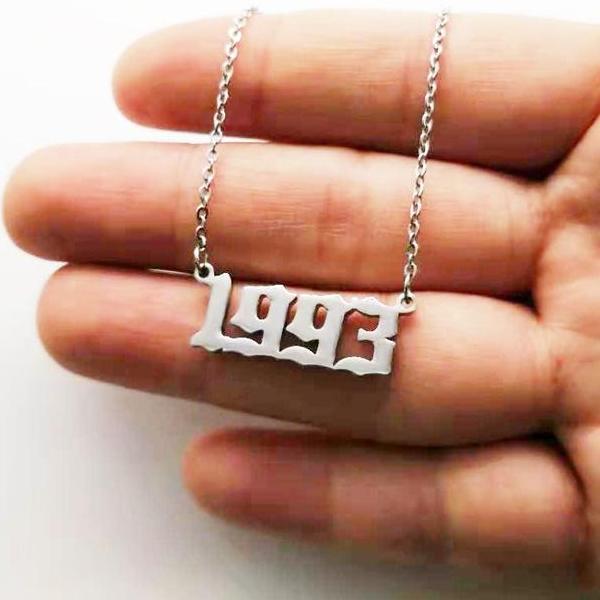 90s Baby Custom Year Necklace by White Market