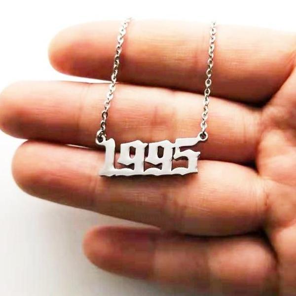 90s Baby Custom Year Necklace by White Market