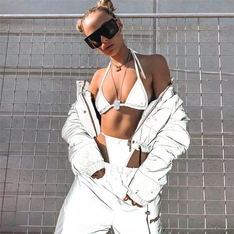 3M Reflective Two Piece Bikini Set by White Market