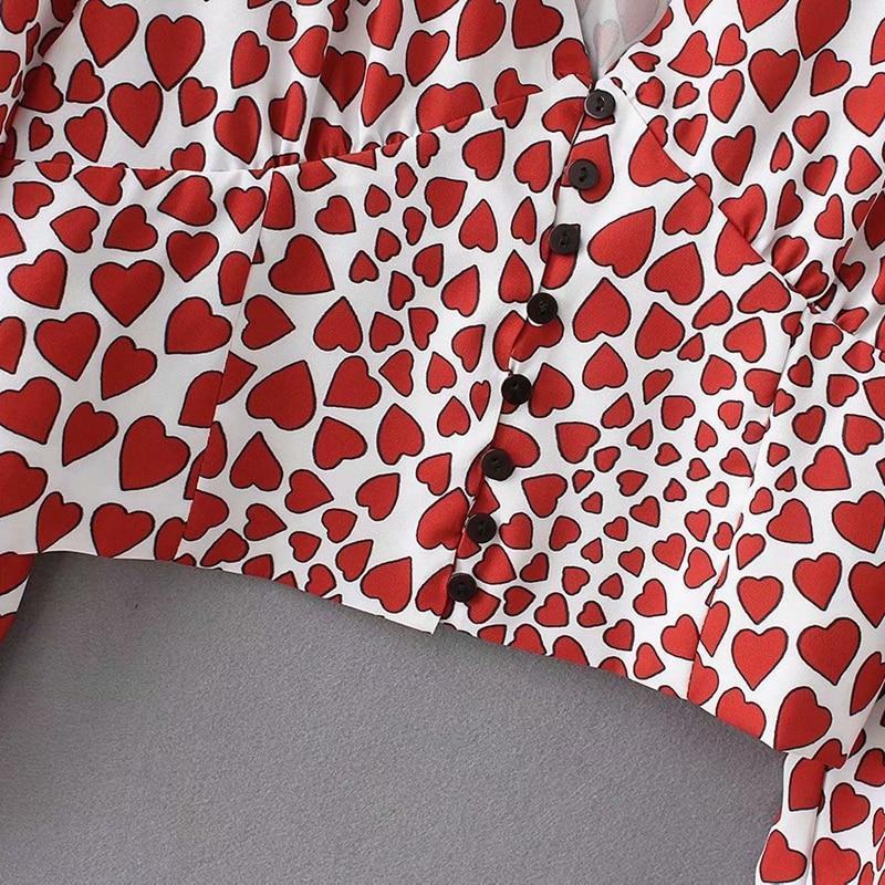 Hearts Printed Blouse by White Market