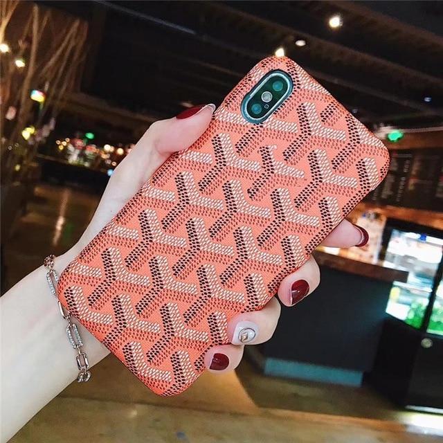 Chevron Pattern Leather iPhone Case by White Market