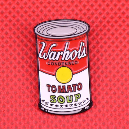 Warhol Tomato Soup Pin by White Market