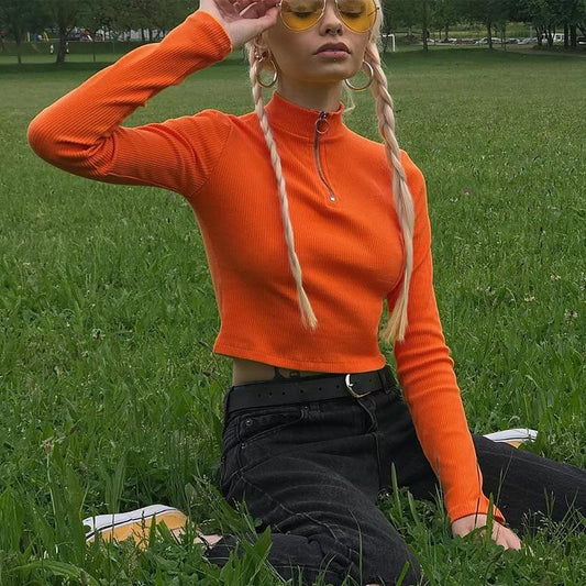 Neon Orange Turtleneck by White Market