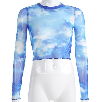 Liquid Sunshine Sky Mesh Long Sleeve by White Market