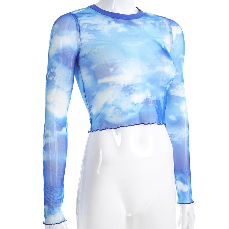 Liquid Sunshine Sky Mesh Long Sleeve by White Market