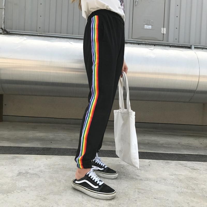 Rainbow Striped Joggers by White Market