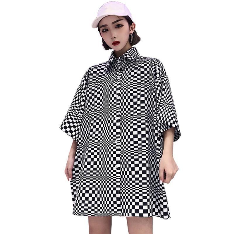 Oversized LSD Checkered Shirt by White Market