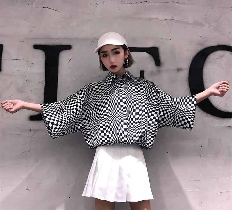 Oversized LSD Checkered Shirt by White Market