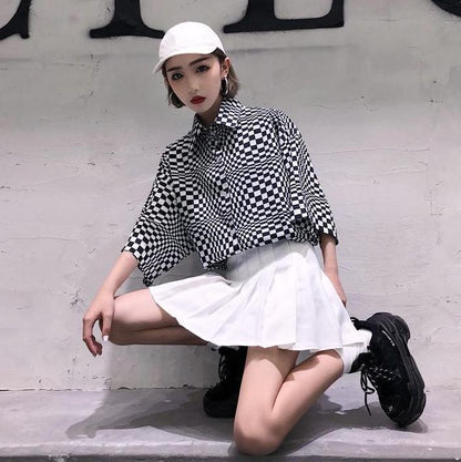 Oversized LSD Checkered Shirt by White Market