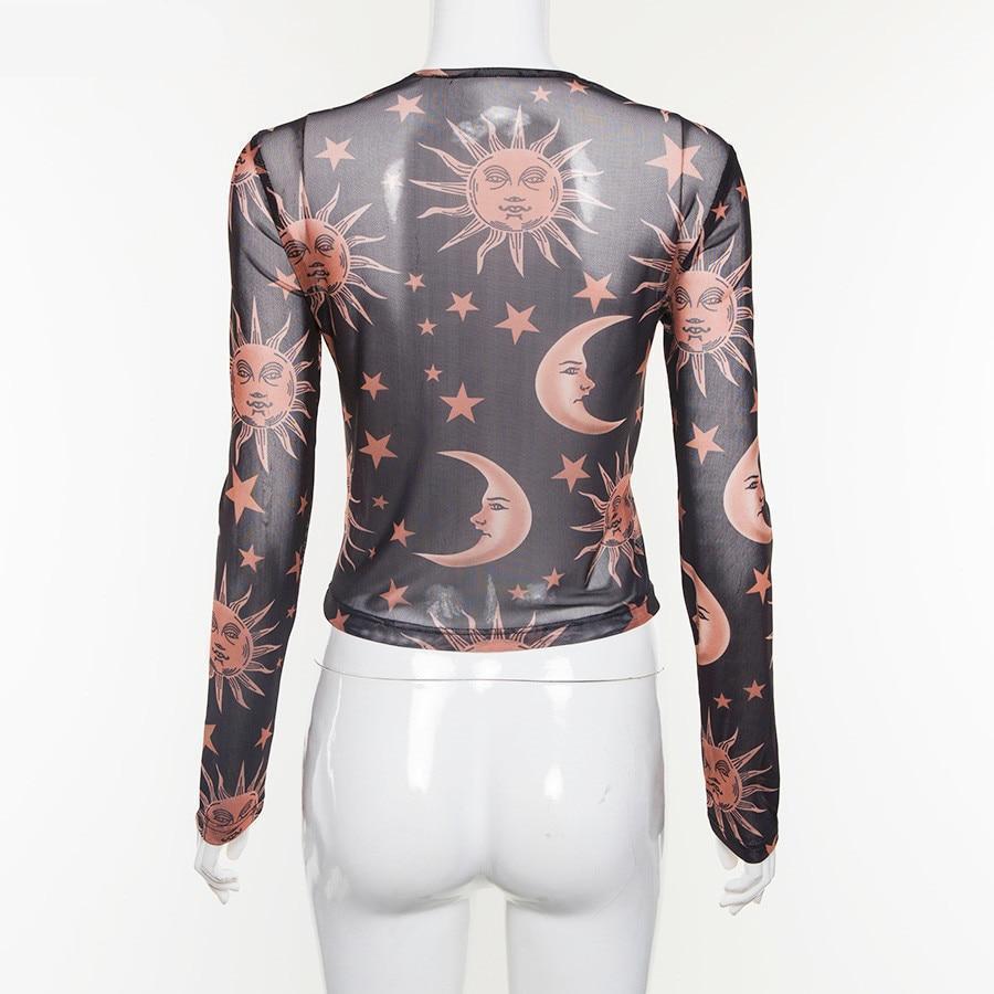 Sun Moon Stars Mesh Top by White Market