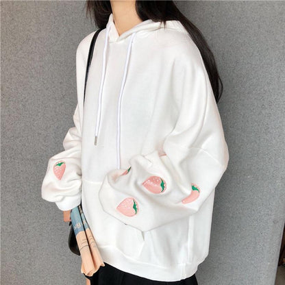 Oversized Strawberry Hoodie by White Market