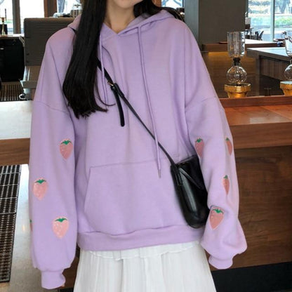 Oversized Strawberry Hoodie by White Market