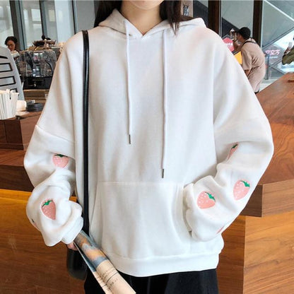 Oversized Strawberry Hoodie by White Market